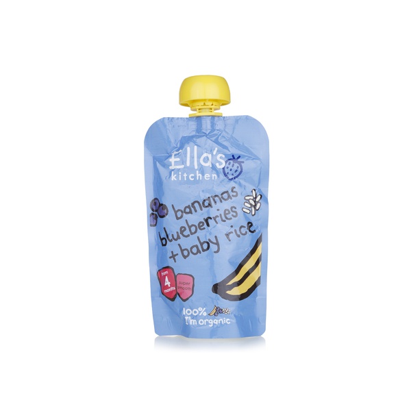 Ellas Kitchen organic banana blueberry baby rice 4+ months 120g - Waitrose UAE & Partners - 5060107334823