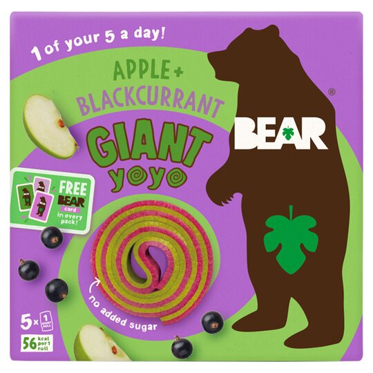 Bear Giant Yoyo Apple & Blackcurrant 5 X 20G - 5060139435260