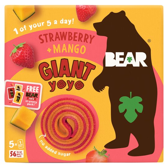 Bear Giant Yoyo Strawberry & Mango 5 X 20G - 5060139435277