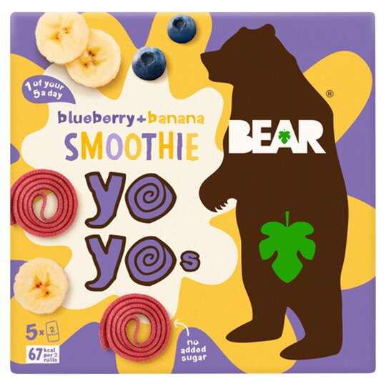 Bear Smoothie Yoyos Blueberry & Banana 5X20g - 5060139435659