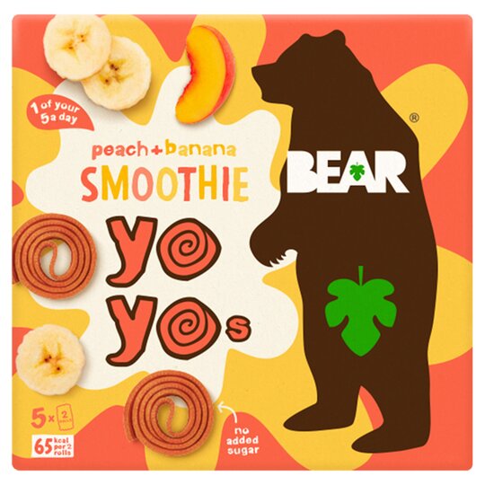 Bear Smoothie Fruit Yoyo Peach & Banana 5 X 20G - 5060139435666