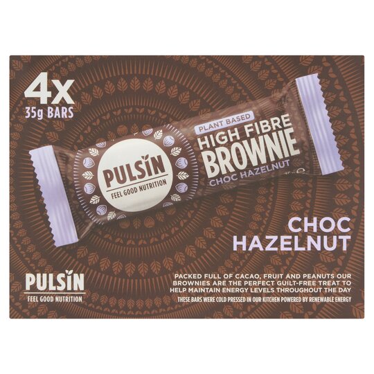 Pulsin High Fibre Brownie Hazelnut 4X35g - 5060142012397