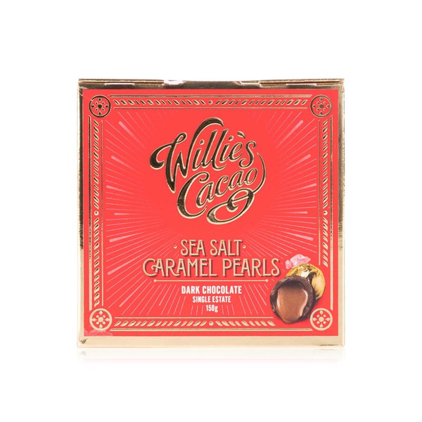 Willie's Cacao sea salt caramel dark chocolate pearls 150g - Waitrose UAE & Partners - 5060165580477