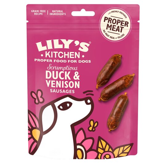 Lilys Kitchen Duck & Venison Sausages For Dogs 70G - 5060184249850