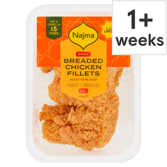 Najma Spicy Breaded Chicken Fillets 300G - 5060188692621