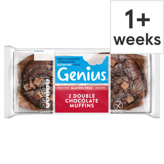 Genius Gluten Free 2 Double Chocolate Muffins - 5060195907398