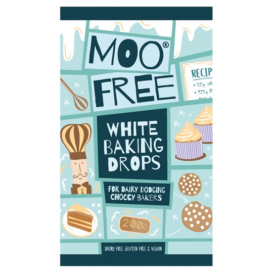 Moo Free White Cocoa Baking Drops 100G - 5060235831102