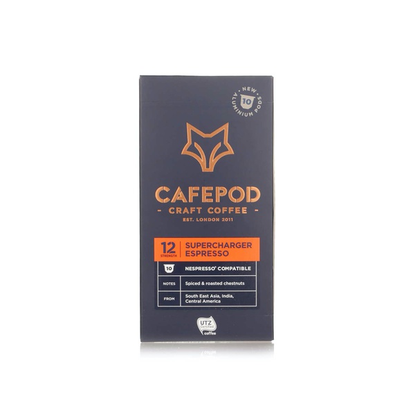 Cafepod Craft Coffee supercharger espresso pods x10 55g - Waitrose UAE & Partners - 5060313402996