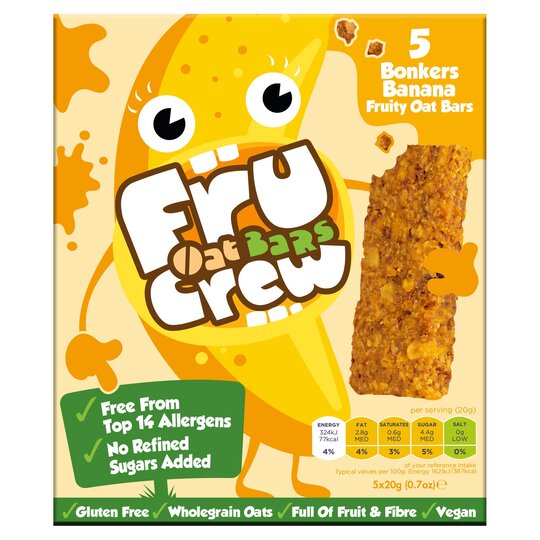 Fru Crew Bonkers Banana Oat Bars 5 X 20G - 5060376811278