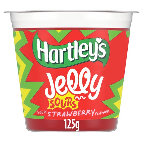 Hartley's Sour Strawberry Jelly 125G - 5060391628394
