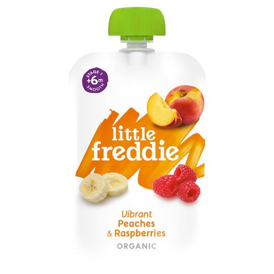 Little Freddie Organic 6 Month Plus Peach & Raspberry 100G - 5060403118547