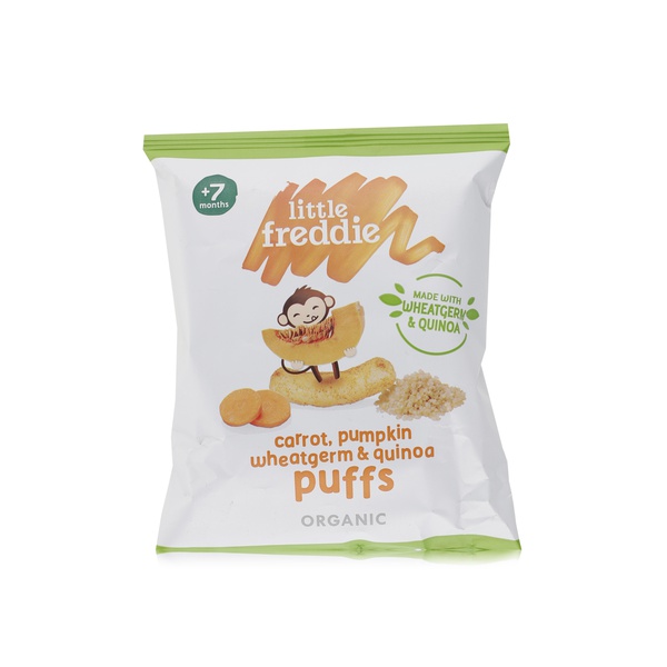 Little Freddie carrot, pumpkin, wheatgerm and quinoa puffs 20g - Waitrose UAE & Partners - 5060403119346