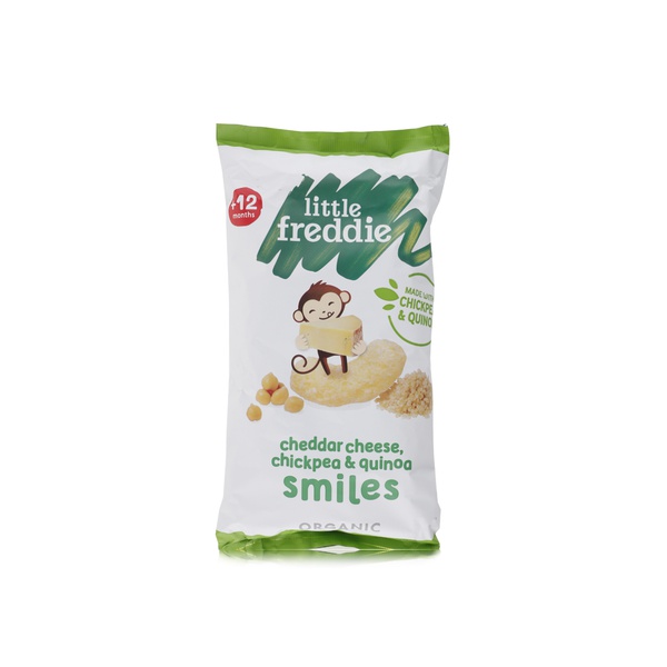 Little Freddie organic cheddar cheese, chickpea and quinoa smiles 44g - Waitrose UAE & Partners - 5060403119360