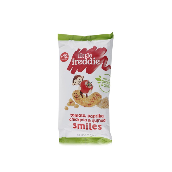 Little Freddie organic tomato paprika and chickpea quinoa smiles 44g - Waitrose UAE & Partners - 5060403119384