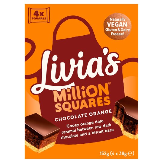 Livia's Million Squares Chocolate Orange 4 X 38G - 5060426311055