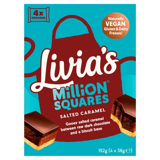 Livia's Million Squares Salted Caramel 4 X 38G - 5060426311062