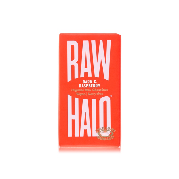 Raw Halo dark & raspberry organic raw chocolate bar 35g - Waitrose UAE & Partners - 5060430551393