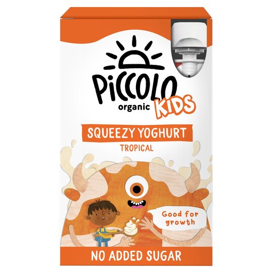 Piccolo Organic Squeezy Yogurt Tropical Kids 4X100g - 5060452492568