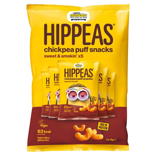 Hippeas Chickpea Puff Snacks Sweet & Smokin 5X15g - 5060472691989