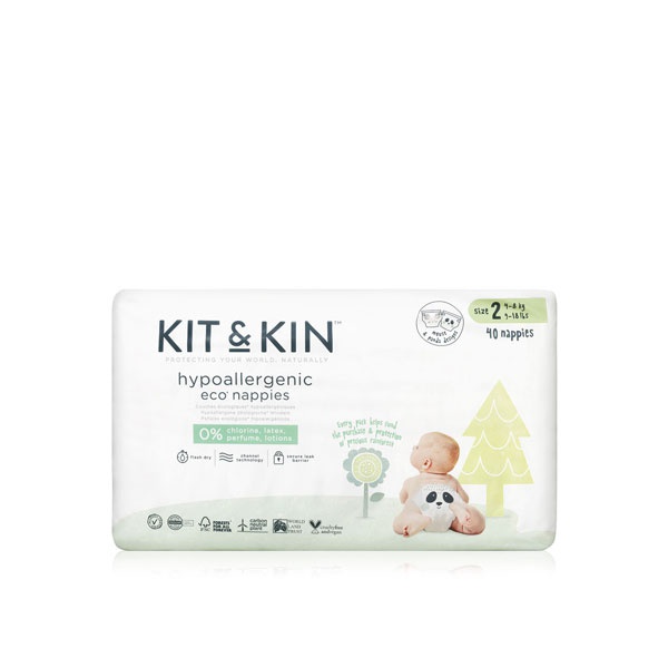 Kit & Kin eco diapers size 2 - 40 pack - Waitrose UAE & Partners - 5060479850013