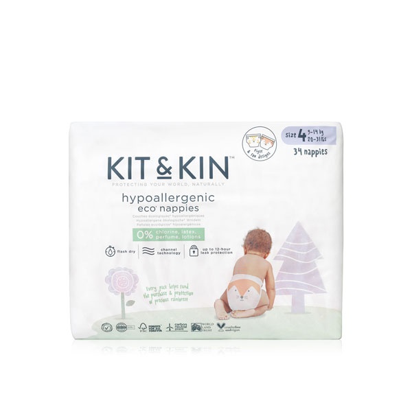 Kit & Kin eco diapers size 4 - 34 pack - Waitrose UAE & Partners - 5060479850037