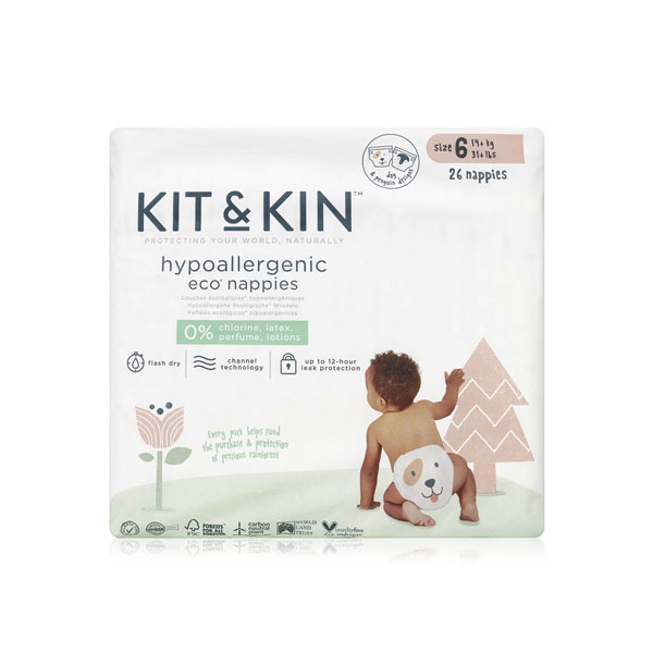 Kit & Kin eco diaper size 6 - 26 pack - Waitrose UAE & Partners - 5060479851553