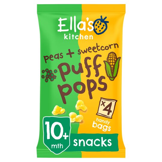 Ella's Kitchen Organic Peas & Sweetcorn Puff Pops 4 X 9G - 5060503502611