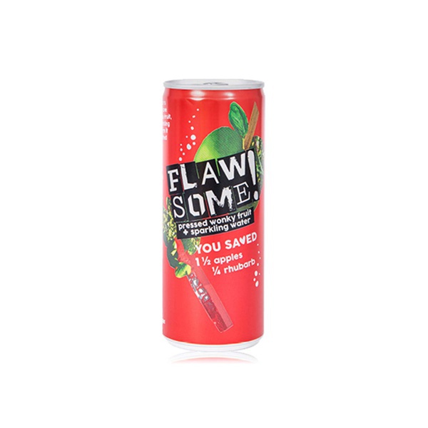 Flawsome apple & rhubarb sparkling juice can 250ml - Waitrose UAE & Partners - 5060524790745