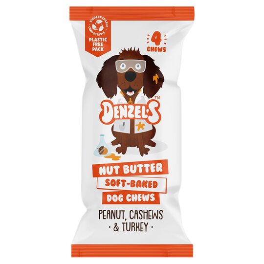 Denzel's Nut Butter Chews For Dogs 4 Pack 75G - 5060582150369