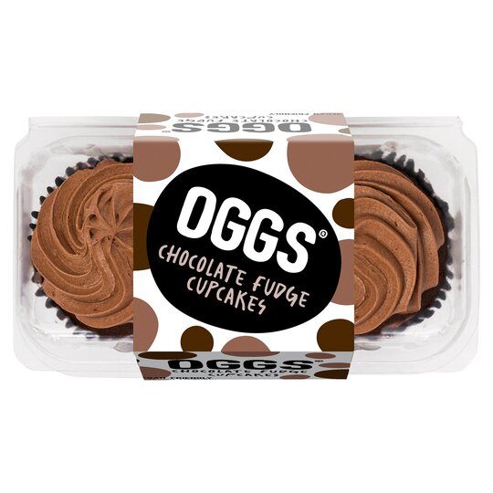 Oggs Vegan Chocolate Fudge Cupcakes 2 Pack 125G - 5060655451126