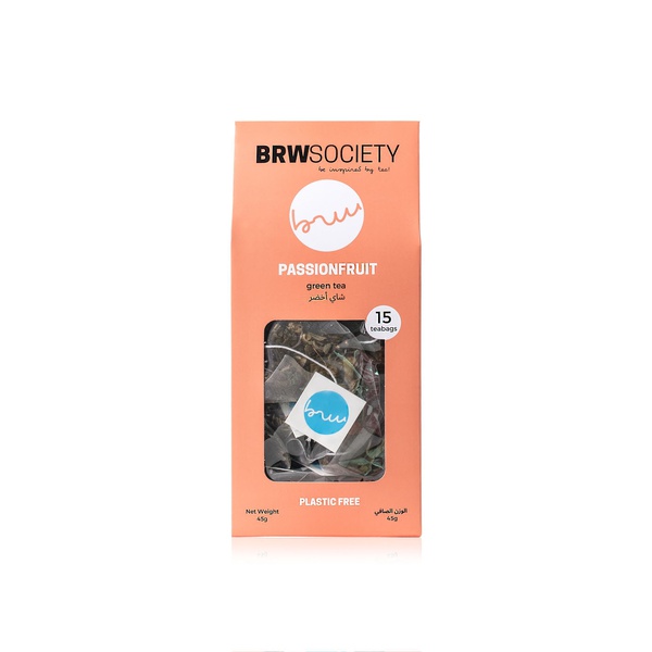 BRW Society passionfruit green tea bags 45g - Waitrose UAE & Partners - 5060728173092