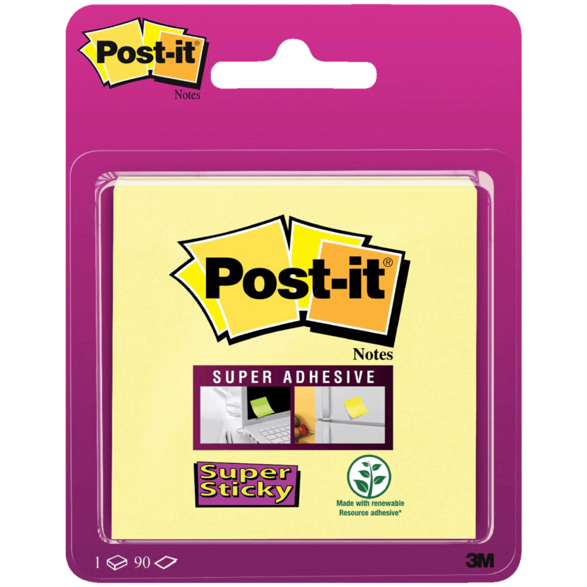 Post-It Super Sticky Notes 76x76mm gelb 90 Blatt - 51141977928
