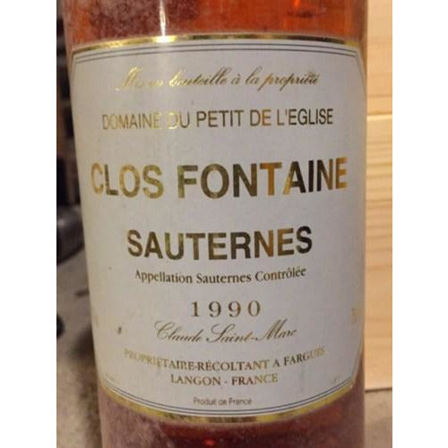 CLOS FONTAINE SAUTERNES 1990 - 5410503230685