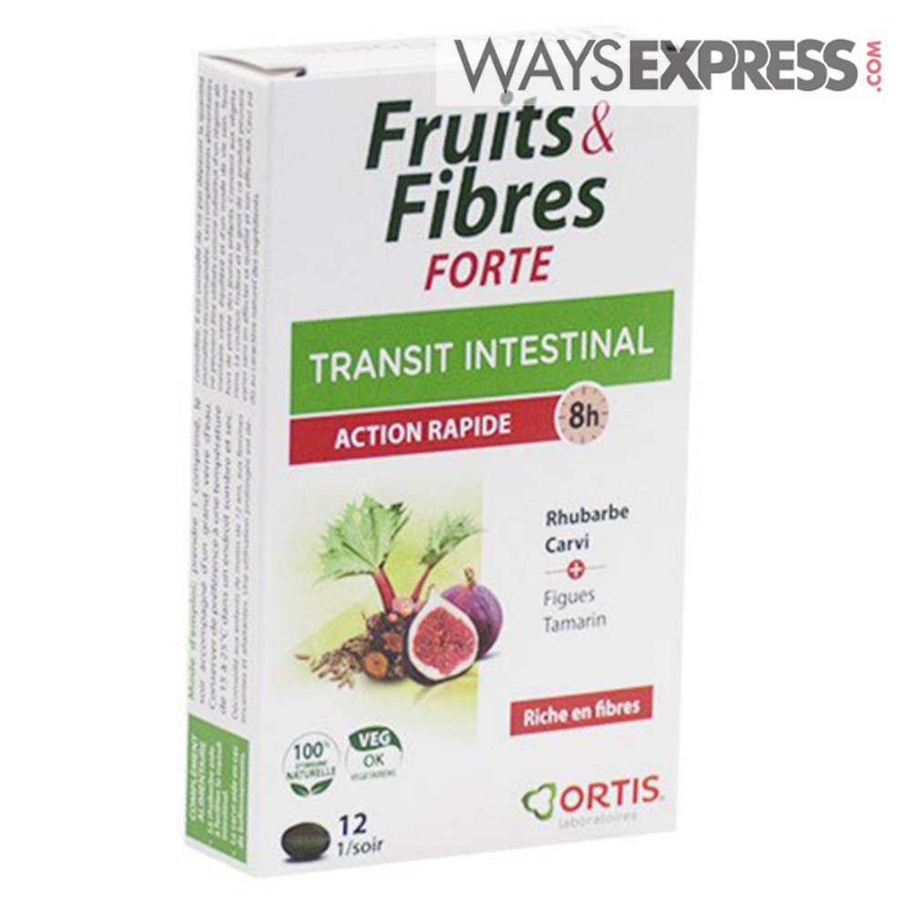 ORTIS FRUITS & FIBRES STRONG INTESTINAL TRANSIT QUICK ACTION (12 TABLETS) - 5411386890669