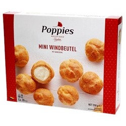 Poppies Mini Windbeutel mit Sahnecreme, 250 g - 5411823102522