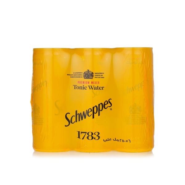 Schweppes Indian tonic water can 250ml x6 - Waitrose UAE & Partners - 5449000155368