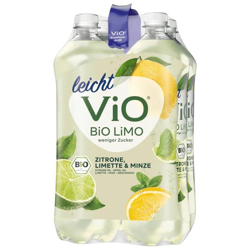 Vio Bio Limo leicht Zitrone-Limette-Minze 4x1l - 5449000224255