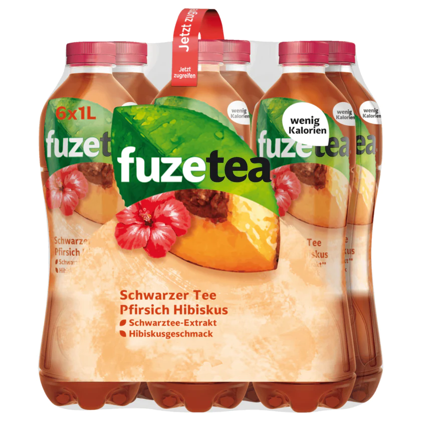 Fuze Tea Schwarzer Tee Pfirsich Hibiskus 6x1l - 5449000238559