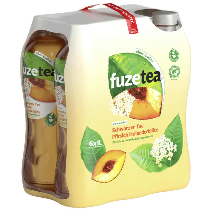 Fuze Tea Schwarzer Tee Pfirsisch Holunderblüte 6x1l - 5449000294814