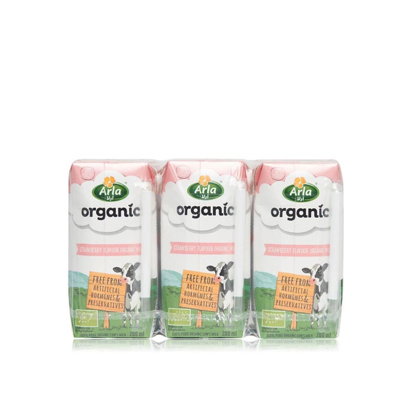 Arla Organic strawberry milk 6x200ml - Waitrose UAE & Partners - 5711953086441