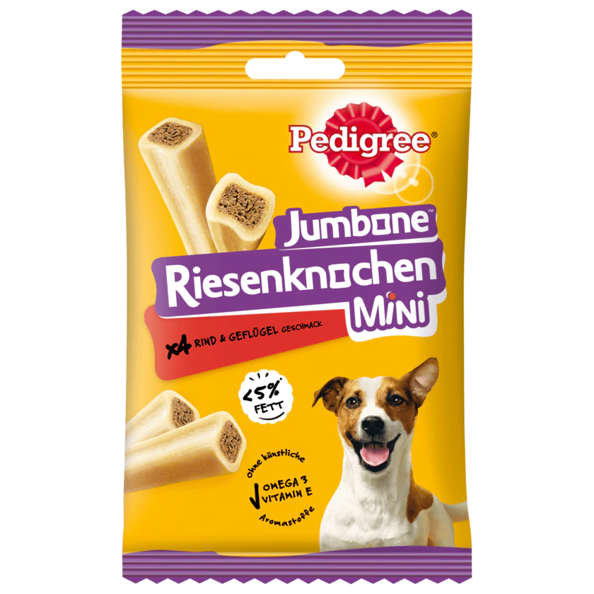 Pedigree Jumbone Riesenknochen Mini mit Rind & Geflügel Geschmack 4 Stück - 5998749139400