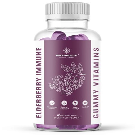 Elderberry Gummies - Premium Immune Support Formula with Vitamin C and Zinc - All-Day Immune System Booster for Men and Women - 60 Gummies - 600134972015