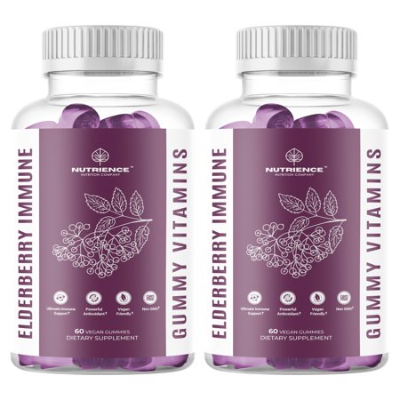 Elderberry Gummies - Premium Immune Support Formula with Vitamin C and Zinc - All-Day Immune System Booster for Men and Women - 60 Gummies - 600134972022