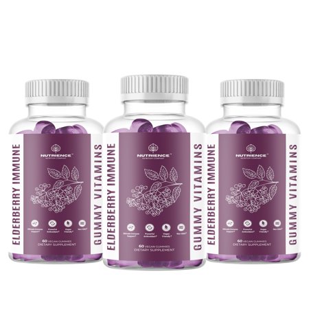 Elderberry Gummies - Premium Immune Support Formula with Vitamin C and Zinc - All-Day Immune System Booster for Men and Women - 60 Gummies - 600134972039