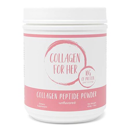 Collagen For Her: Unflavored Collagen Peptide Powder - Grass-Fed, Pasture Raised Hydrolyzed Collagen Protein Supplement for Women Paleo, Keto, Hair, Skin, and Nails (41 Servings) - 601201196716