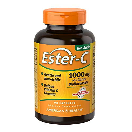 American Health Ester-C with Citrus Bioflavonoids Capsules- 24-Hour Immune Support Gentle On Stomach Non-Acidic Vitamin C - Non-GMO Gluten-Free - 1000 mg 90 Count 90 Servings - 601674150666