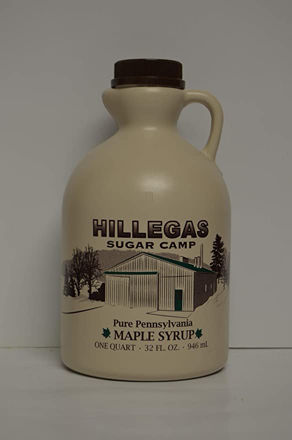  Hillegas Sugar Camp, Pure Pennsylvania Maple Syrup, 1 Quart(32 FL OZ) Grade A Amber Rich  - 602003676406