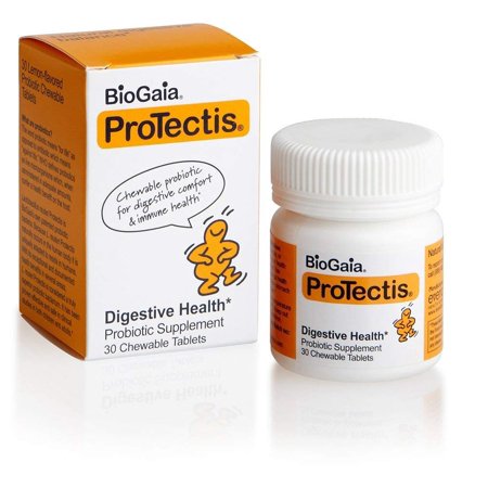 BioGaia ProTectis Chewable Tablets for Toddlers, Kids, and Teens Occasional Stomach Pain, Constipation, Diarrhea, and Regularity, 30 Tablets - 602359463057