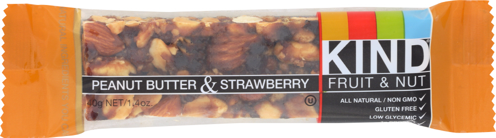 KIND: Fruit and Nut Bar Peanut Butter and Strawberry, 1.4 oz - 0602652170188
