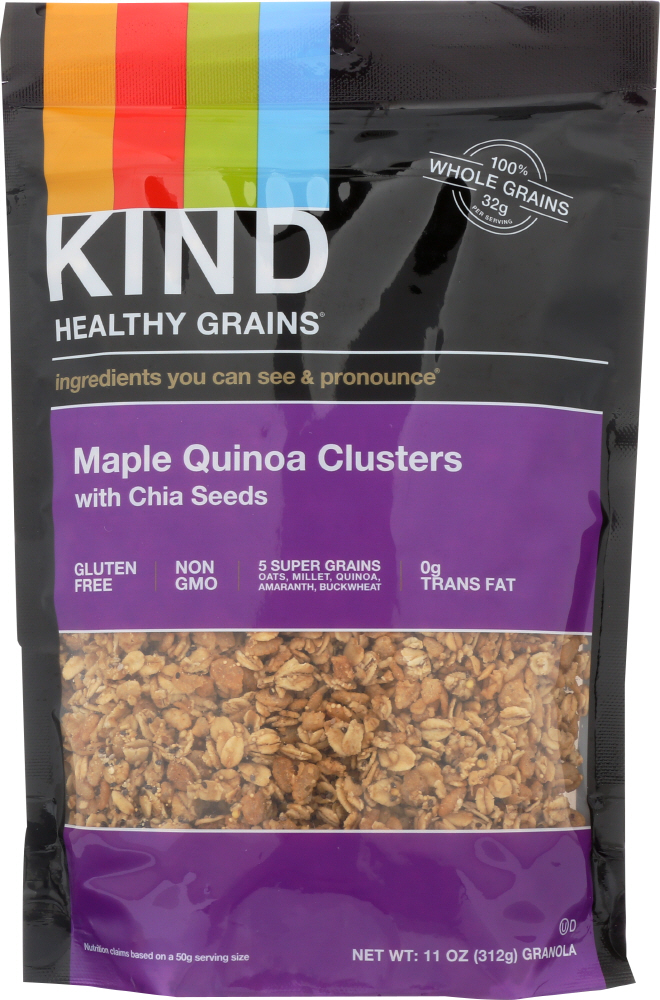 KIND: Healthy Grains Clusters Maple Quinoa with Chia Seeds, 11 oz - 0602652171208